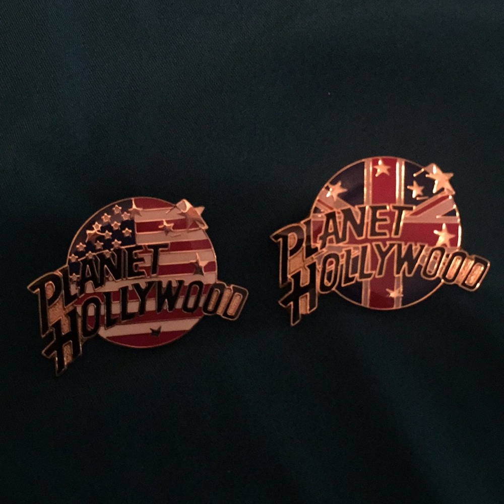 Planet Hollywood enamel pins- USA & British